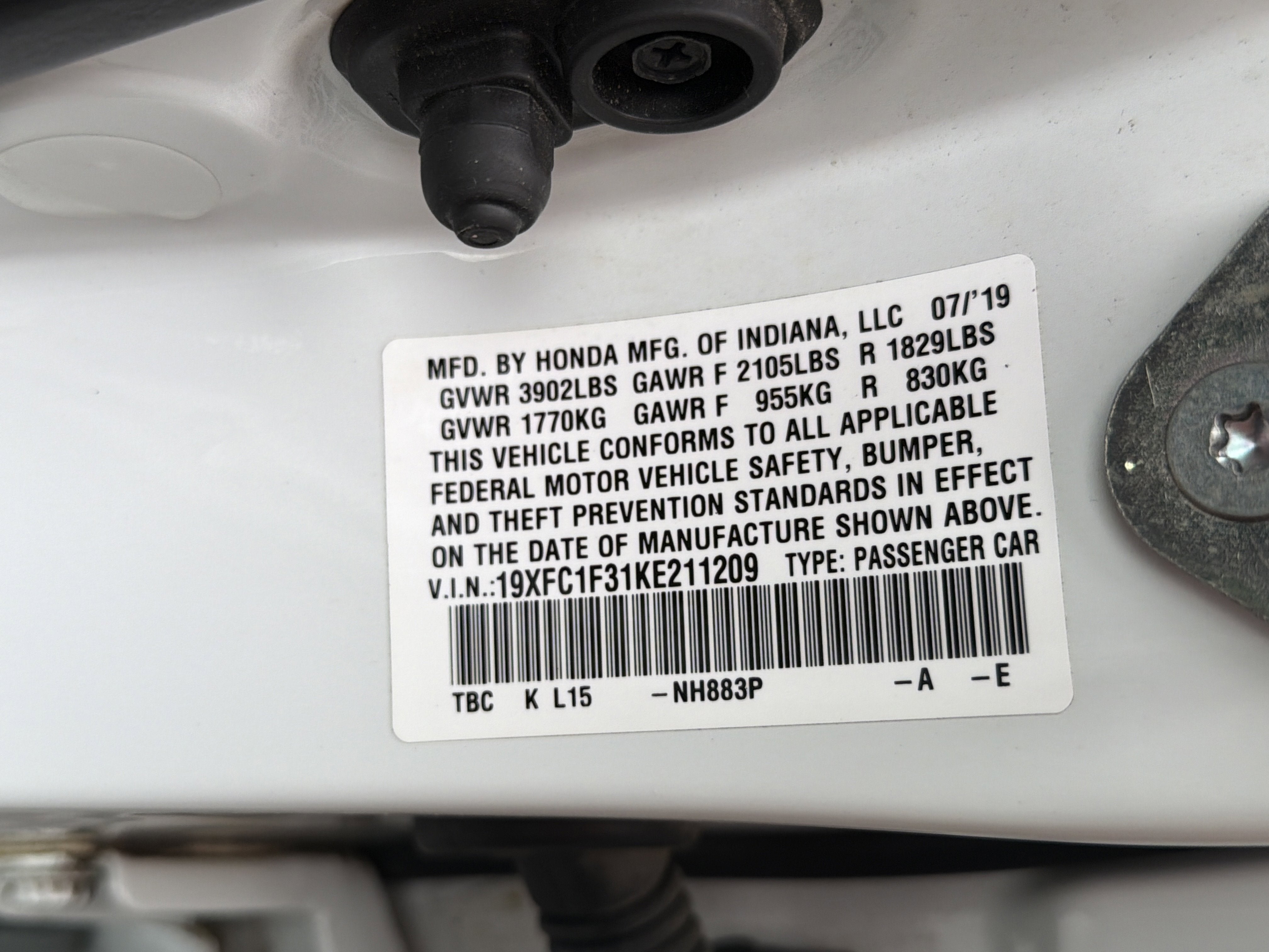 2019 Honda Civic Sedan EX