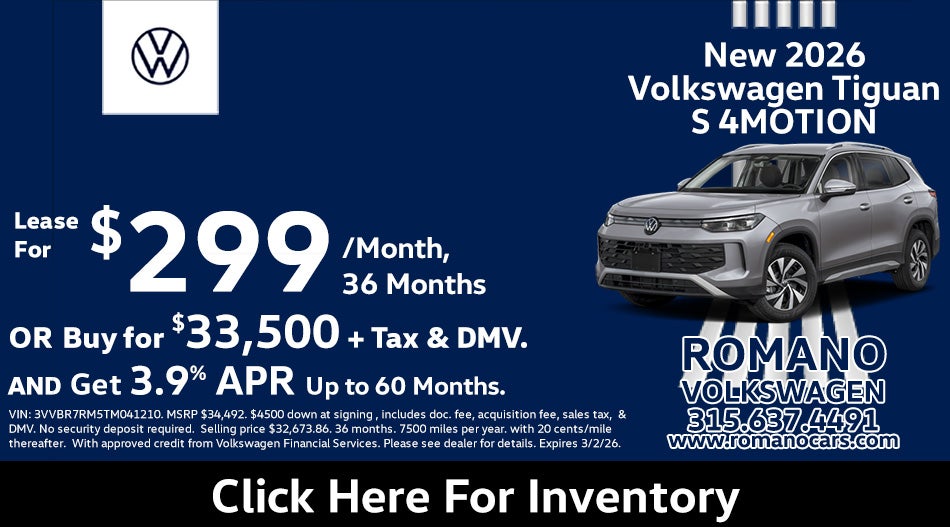 New 2026 Volkswagen Tiguan S 4MOTION